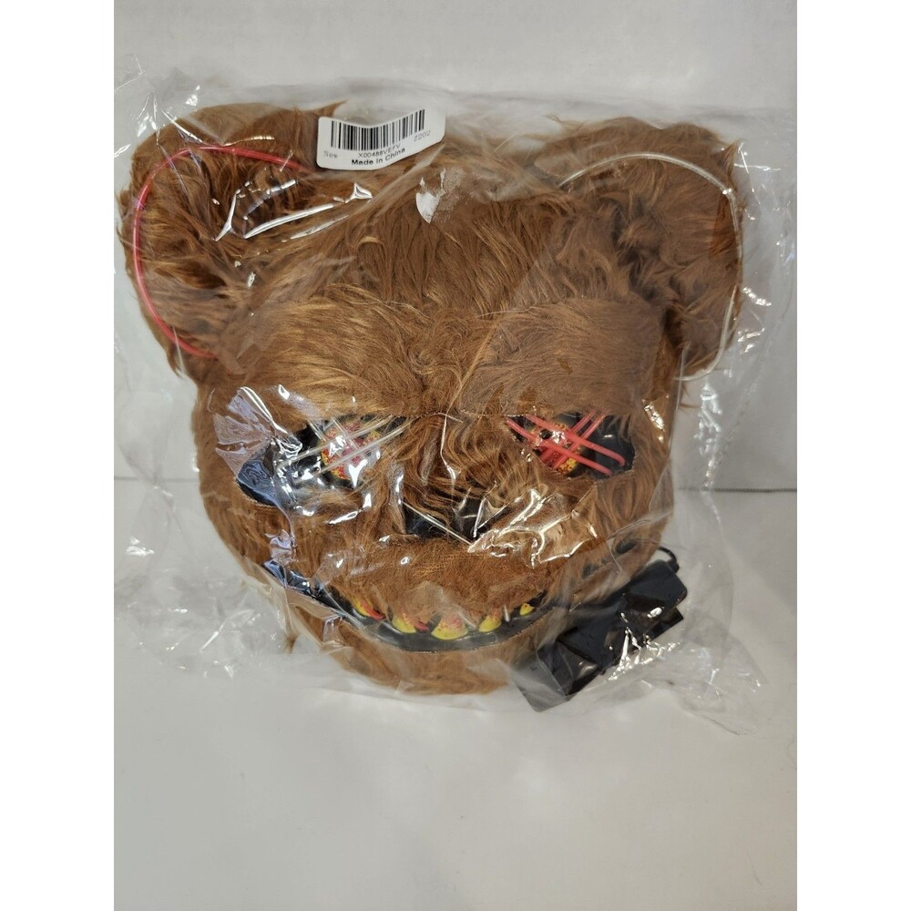 Bear Mask Halloween Costume,Animal Mask Scary Mask Bloody Plush Mask Creepy